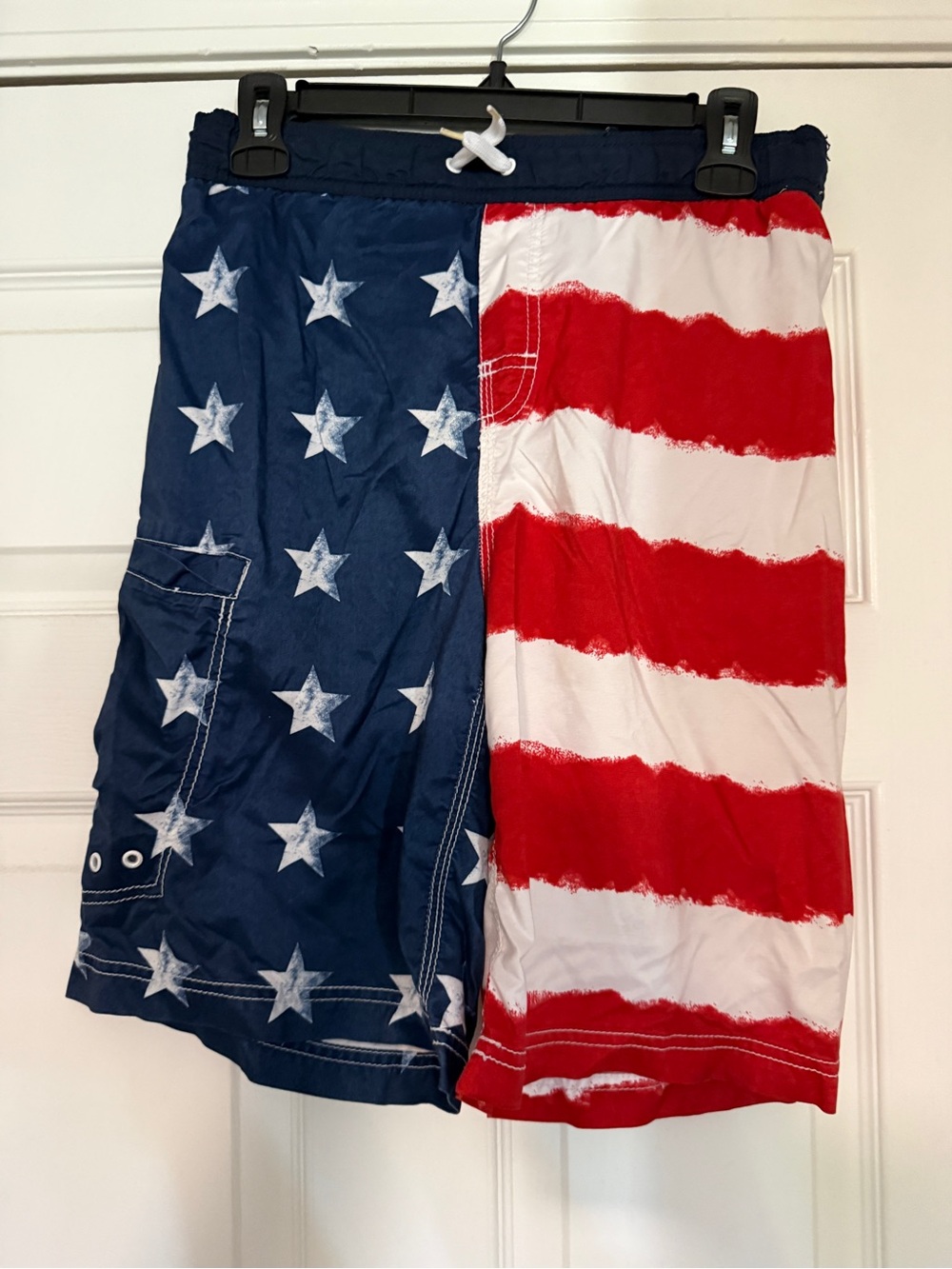 The Children's Place Boys Red White and Blue Flag Swim Trunks